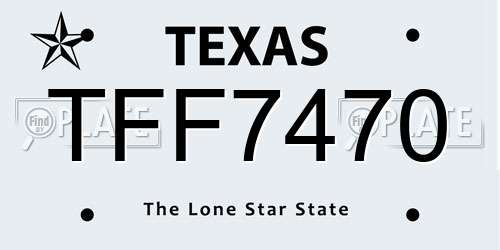 TFF7470 Texas License Plate