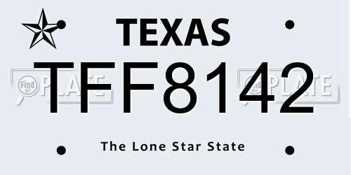 TFF8142 Texas License Plate