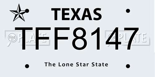 TFF8147 Texas License Plate