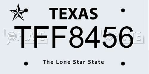 TFF8456 Texas License Plate