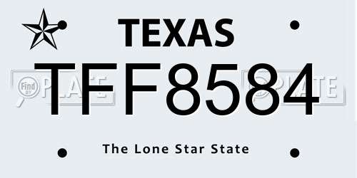 TFF8584 Texas License Plate