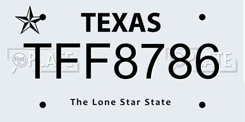 TFF8786 Texas License Plate
