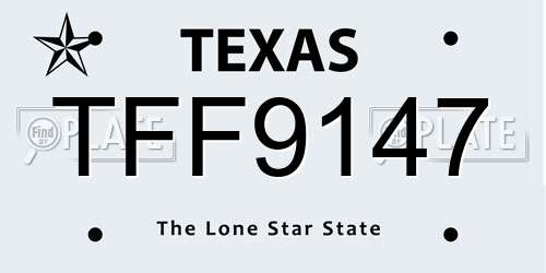 TFF9147 Texas License Plate