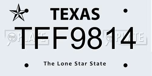 TFF9814 Texas License Plate