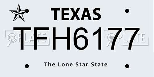 TFH6177 Texas License Plate