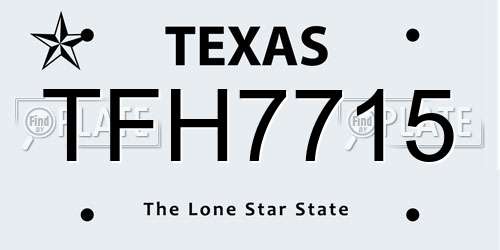 TFH7715 Texas License Plate
