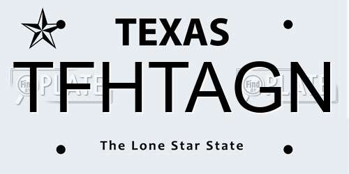TFHTAGN Texas License Plate