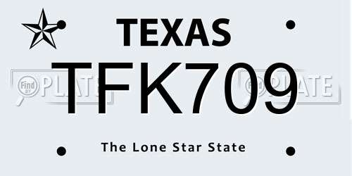 TFK709 Texas License Plate