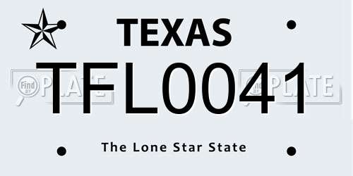 TFL0041 Texas License Plate