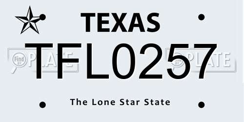 TFL0257 Texas License Plate