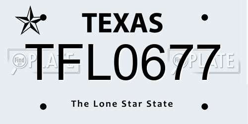 TFL0677 Texas License Plate