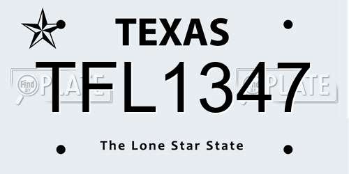 TFL1347 Texas License Plate