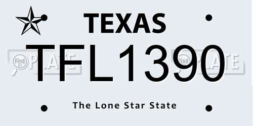 TFL1390 Texas License Plate