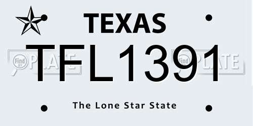 TFL1391 Texas License Plate