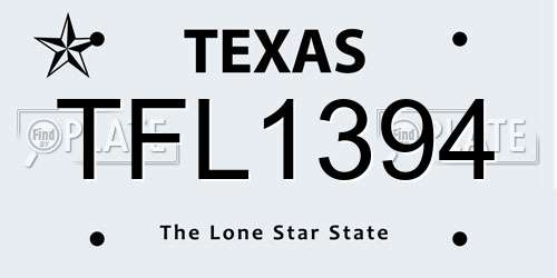TFL1394 Texas License Plate