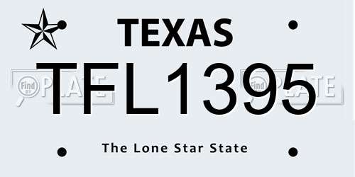 TFL1395 Texas License Plate
