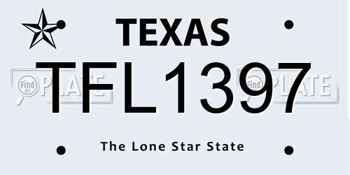 TFL1397 Texas License Plate