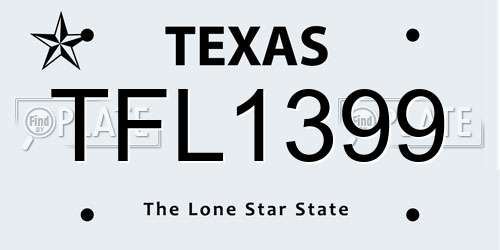 TFL1399 Texas License Plate
