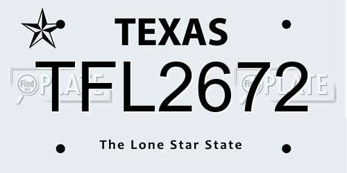 TFL2672 Texas License Plate