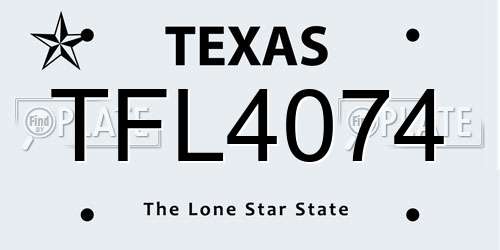 TFL4074 Texas License Plate