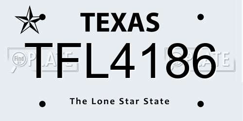 TFL4186 Texas License Plate
