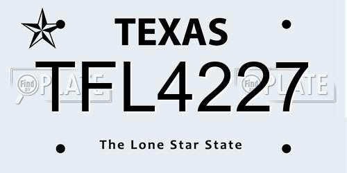 TFL4227 Texas License Plate