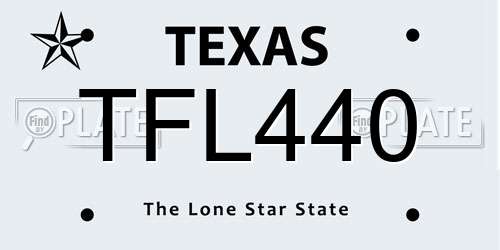 TFL440 Texas License Plate