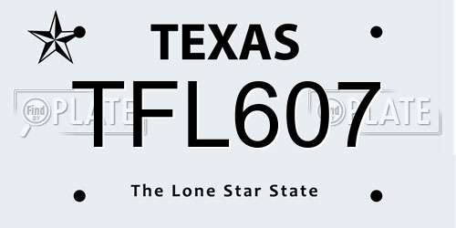 TFL607 Texas License Plate