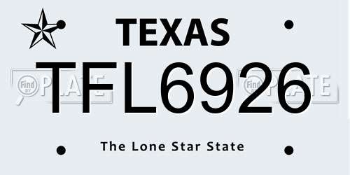TFL6926 Texas License Plate
