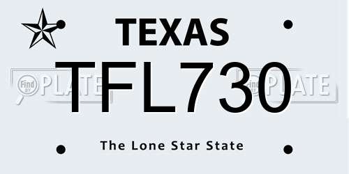 TFL730 Texas License Plate