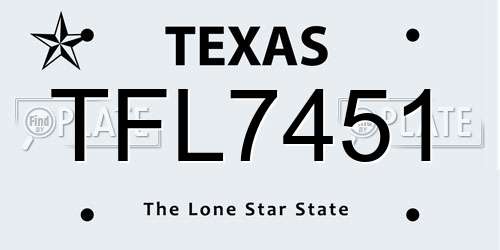 TFL7451 Texas License Plate