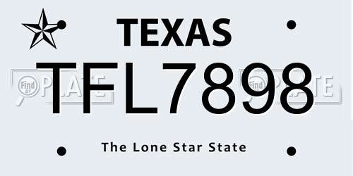 TFL7898 Texas License Plate