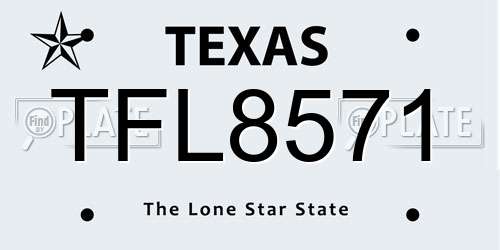 TFL8571 Texas License Plate