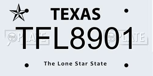 TFL8901 Texas License Plate