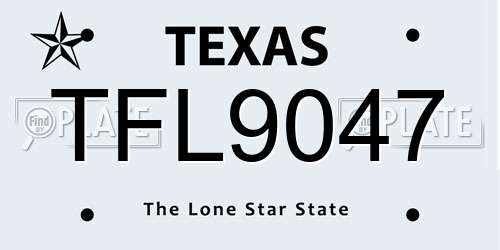 TFL9047 Texas License Plate