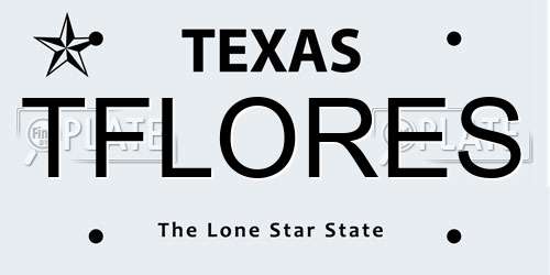 TFLORES Texas License Plate