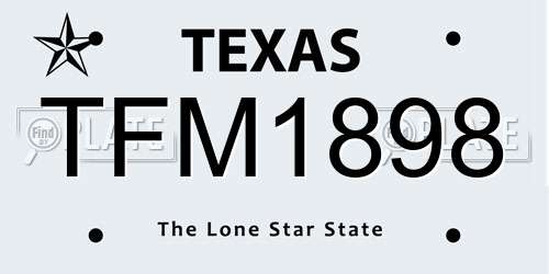 TFM1898 Texas License Plate