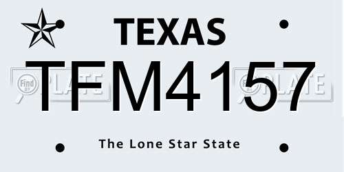 TFM4157 Texas License Plate