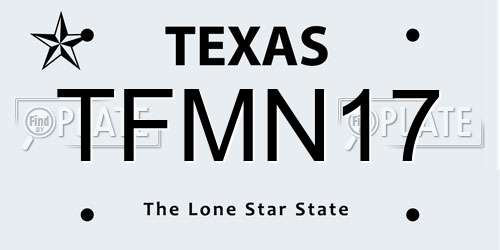 TFMN17 Texas License Plate