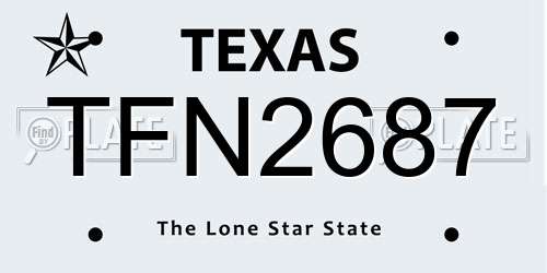 TFN2687 Texas License Plate