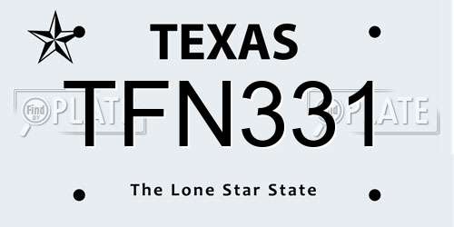 TFN331 Texas License Plate