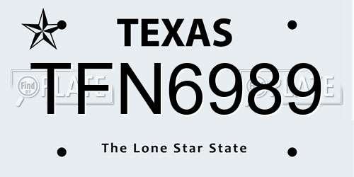 TFN6989 Texas License Plate