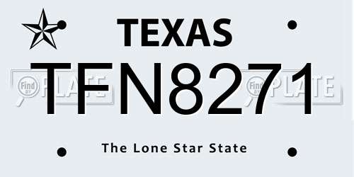 TFN8271 Texas License Plate
