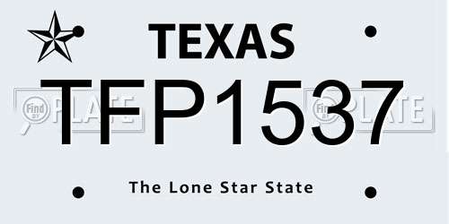 TFP1537 Texas License Plate