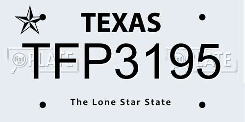 TFP3195 Texas License Plate