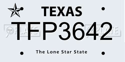 TFP3642 Texas License Plate