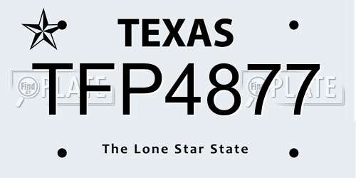 TFP4877 Texas License Plate