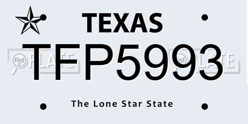 TFP5993 Texas License Plate