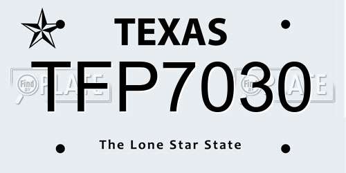 TFP7030 Texas License Plate