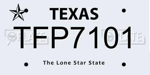 TFP7101 Texas License Plate